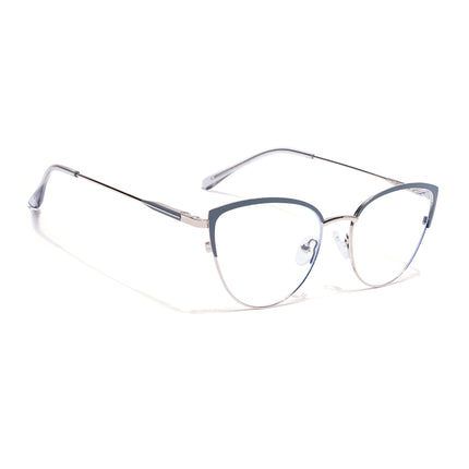 Voyage Silver & Grey Cateye Eyeglasses for Women (6317FMG8569)