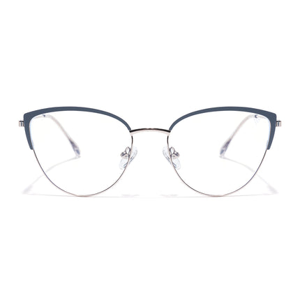 Voyage Silver & Grey Cateye Eyeglasses for Women (6317FMG8569)