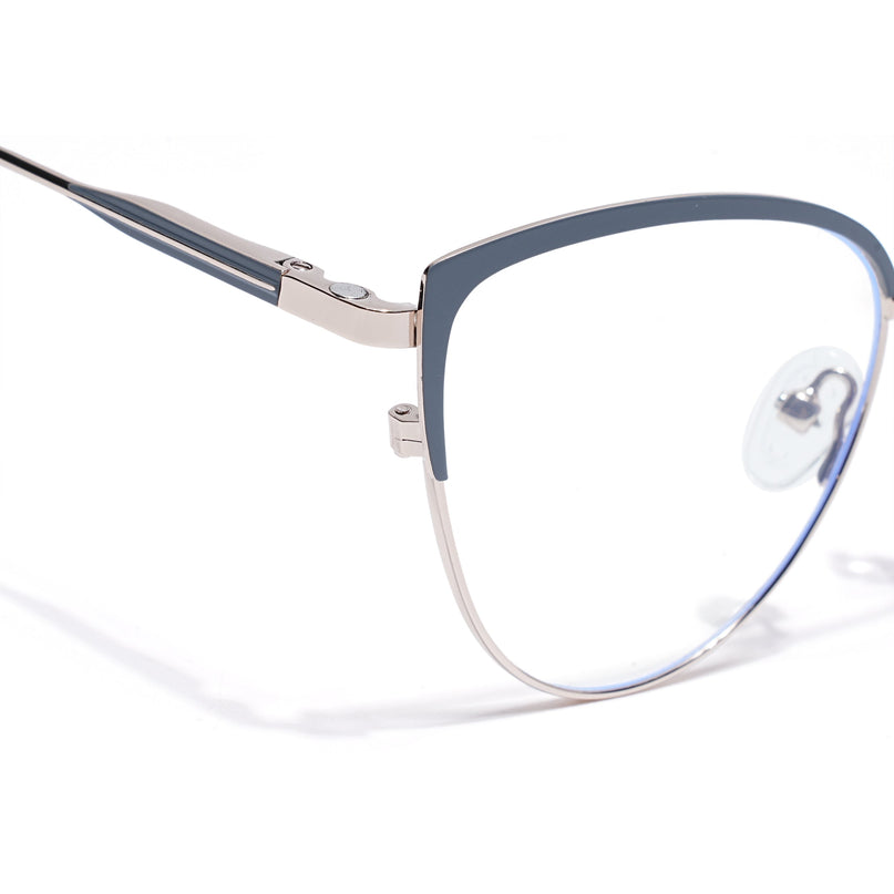 Voyage Silver & Grey Cateye Eyeglasses for Women (6317FMG8569)