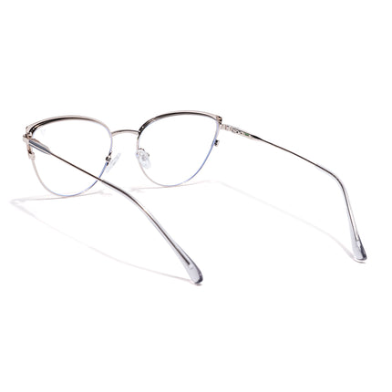 Voyage Silver & Grey Cateye Eyeglasses for Women (6317FMG8569)