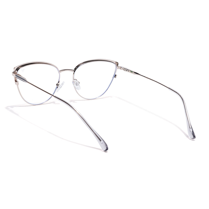 Voyage Silver & Grey Cateye Eyeglasses for Women (6317FMG8569)