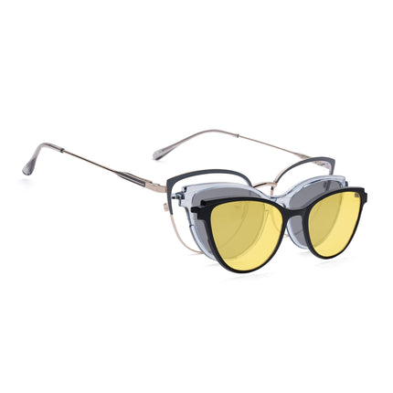 Voyage Silver & Grey Cateye Eyeglasses for Women (6317FMG8569)