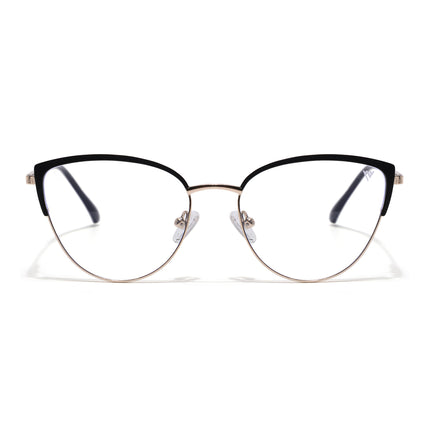 Voyage Golden & Black Cateye Eyeglasses for Women (6317FMG8570)