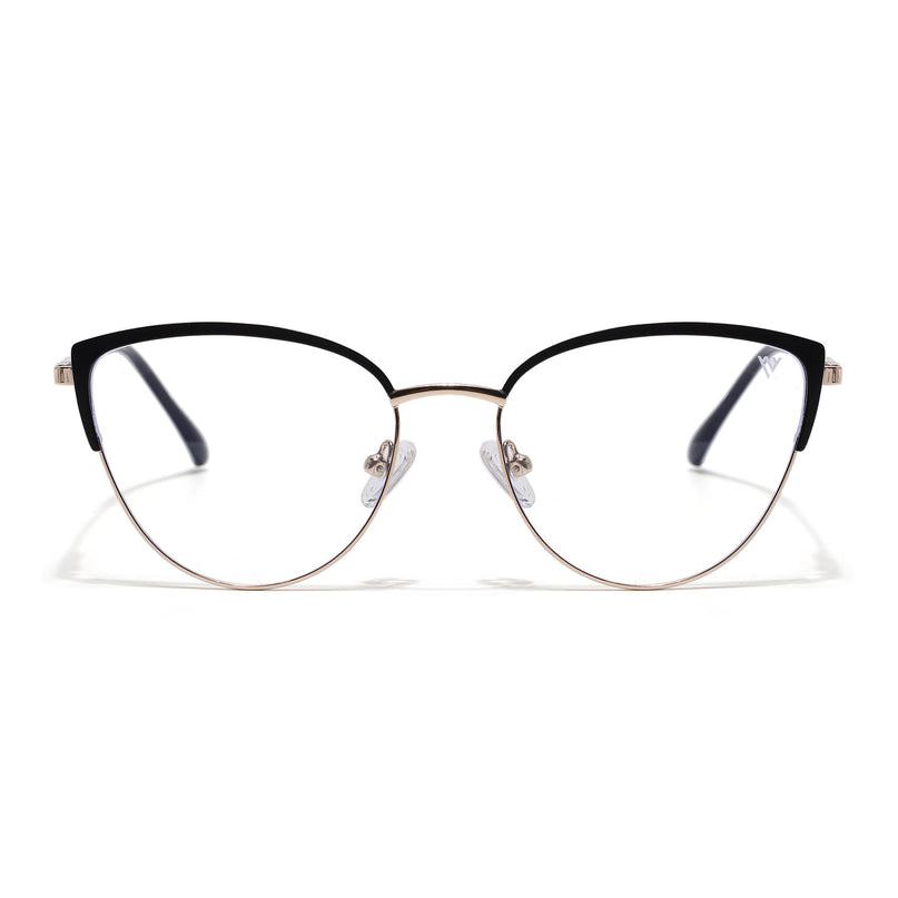 Voyage Golden & Black Cateye Eyeglasses for Women (6317FMG8570)