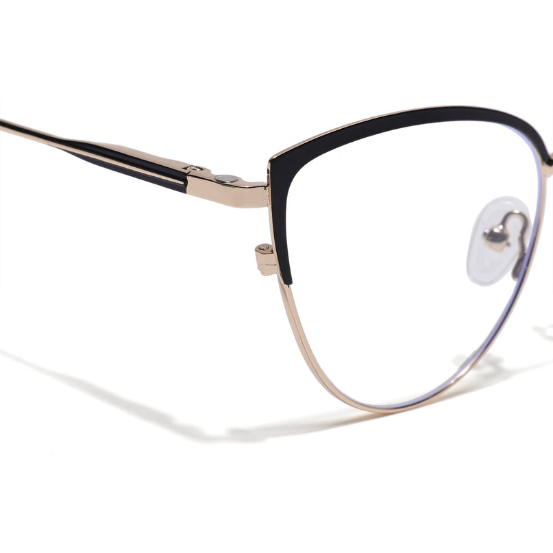 Voyage Golden & Black Cateye Eyeglasses for Women (6317FMG8570)