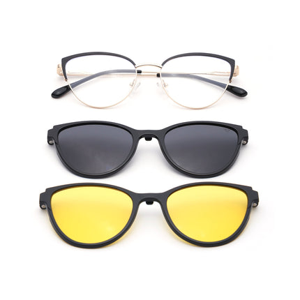 Voyage Golden & Black Cateye Eyeglasses for Women (6317FMG8570)
