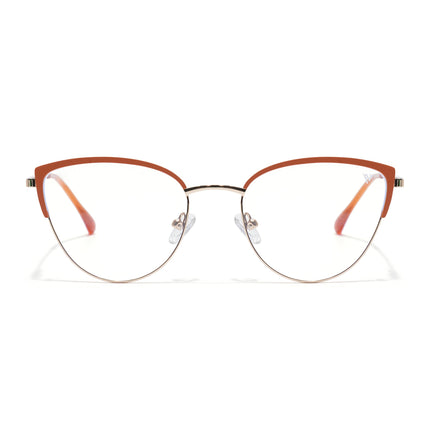 Voyage Golden & Orange Cateye Eyeglasses for Women (6317FMG8571)