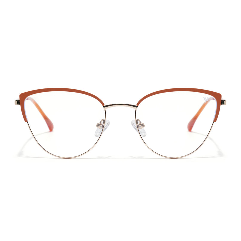 Voyage Golden & Orange Cateye Eyeglasses for Women (6317FMG8571)