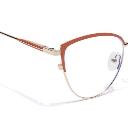 Voyage Golden & Orange Cateye Eyeglasses for Women (6317FMG8571)
