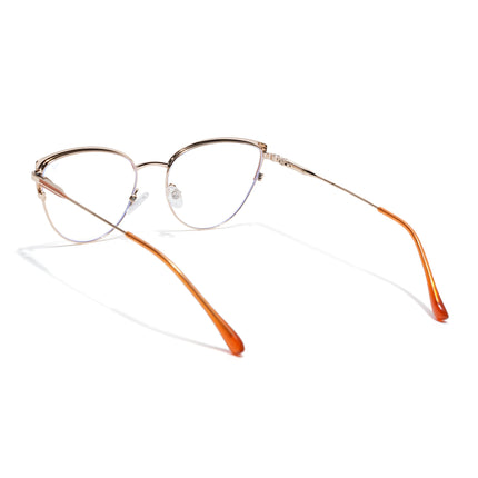 Voyage Golden & Orange Cateye Eyeglasses for Women (6317FMG8571)