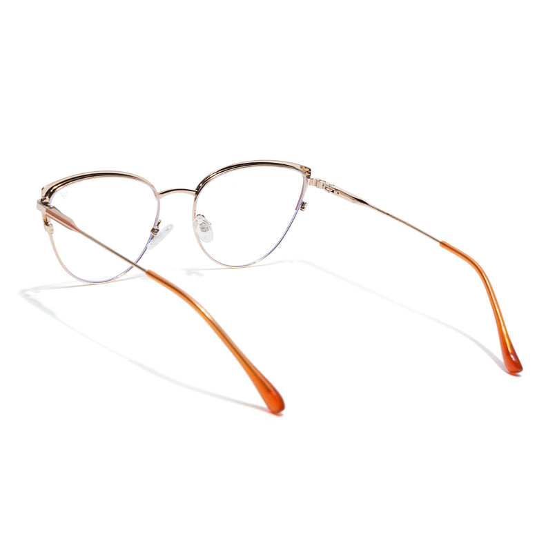 Voyage Golden & Orange Cateye Eyeglasses for Women (6317FMG8571)
