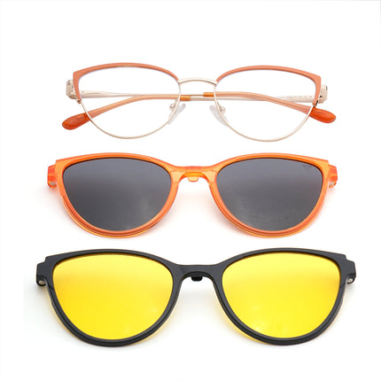 Voyage Golden & Orange Cateye Eyeglasses for Women (6317FMG8571)