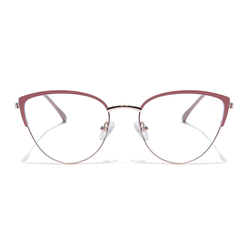 Voyage Golden & Pink Cateye Eyeglasses for Women (6317FMG8572)