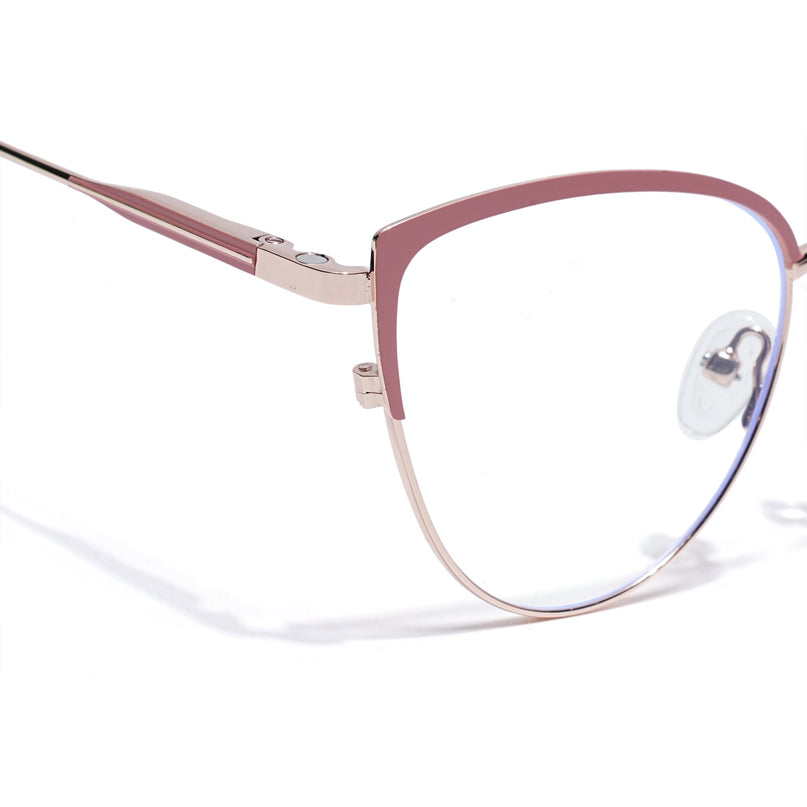 Voyage Golden & Pink Cateye Eyeglasses for Women (6317FMG8572)