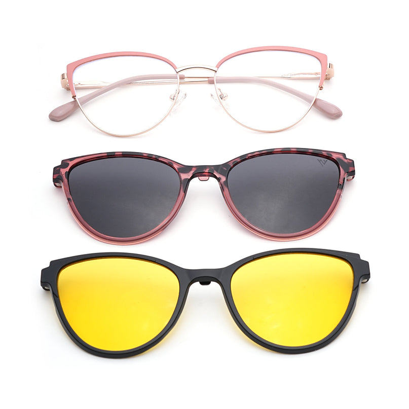 Voyage Golden & Pink Cateye Eyeglasses for Women (6317FMG8572)