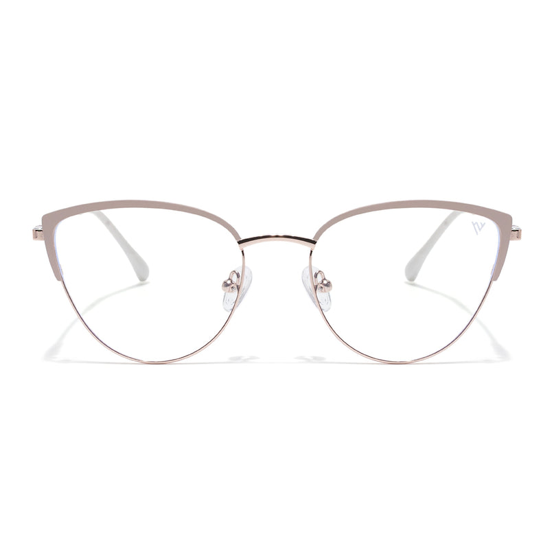 Voyage Golden & Cream Cateye Eyeglasses for Women (6317FMG8573)