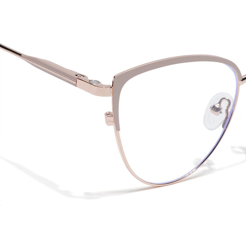Voyage Golden & Cream Cateye Eyeglasses for Women (6317FMG8573)