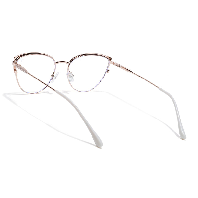 Voyage Golden & Cream Cateye Eyeglasses for Women (6317FMG8573)