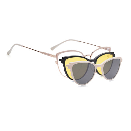 Voyage Golden & Cream Cateye Eyeglasses for Women (6317FMG8573)