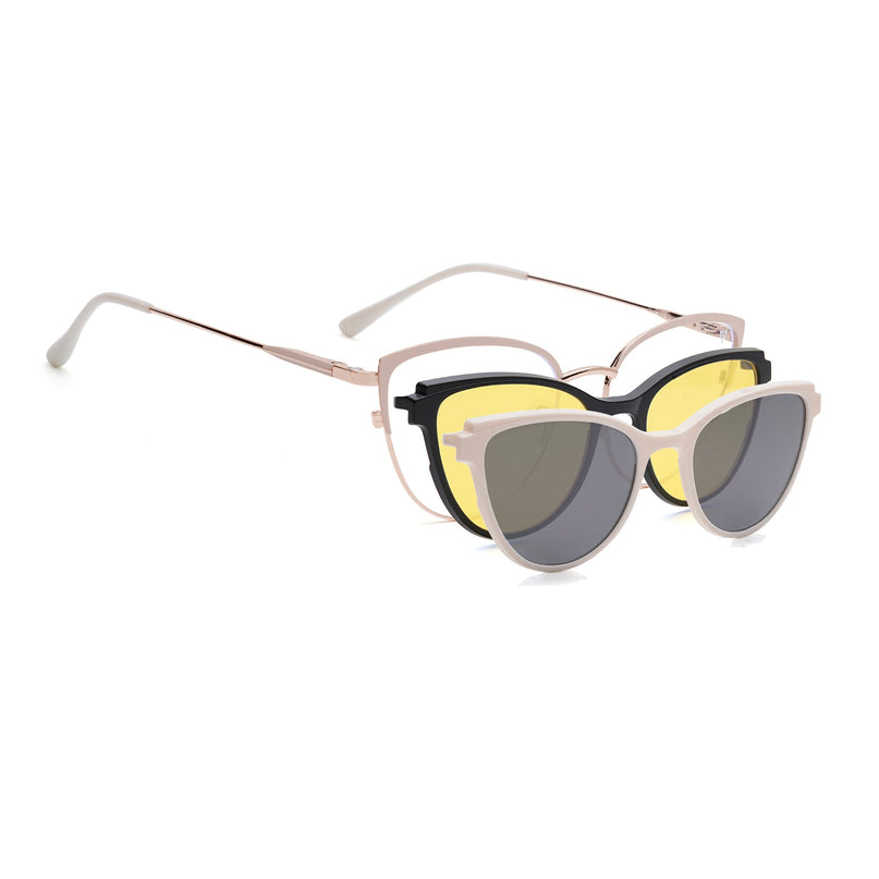 Voyage Golden & Cream Cateye Eyeglasses for Women (6317FMG8573)