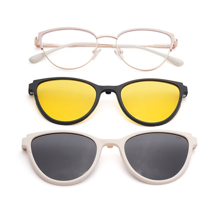 Voyage Golden & Cream Cateye Eyeglasses for Women (6317FMG8573)