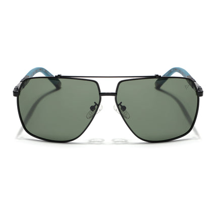 Aviator Polarized Sunglasses for Men & Women (Green Lens | Black Frame - SLPMG7227)