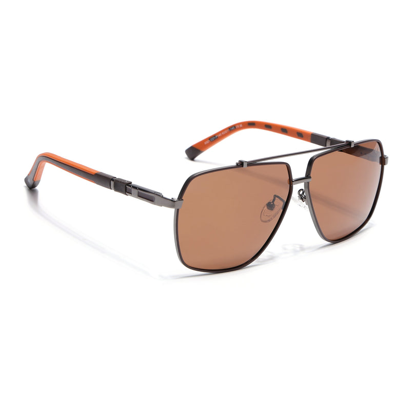 Aviator Polarized Sunglasses for Men & Women (Brown Lens | Brown Frame - SLPMG7228)