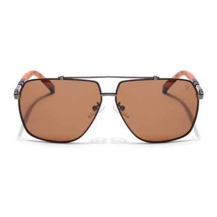 Aviator Polarized Sunglasses for Men & Women (Brown Lens | Brown Frame - SLPMG7228)