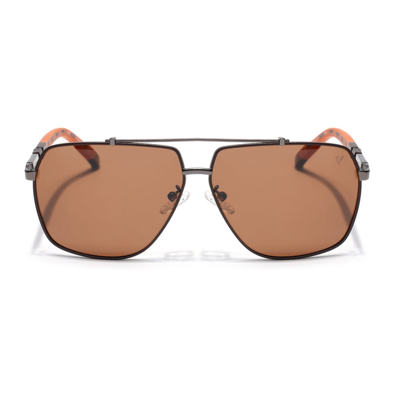Aviator Polarized Sunglasses for Men & Women (Brown Lens | Brown Frame - SLPMG7228)