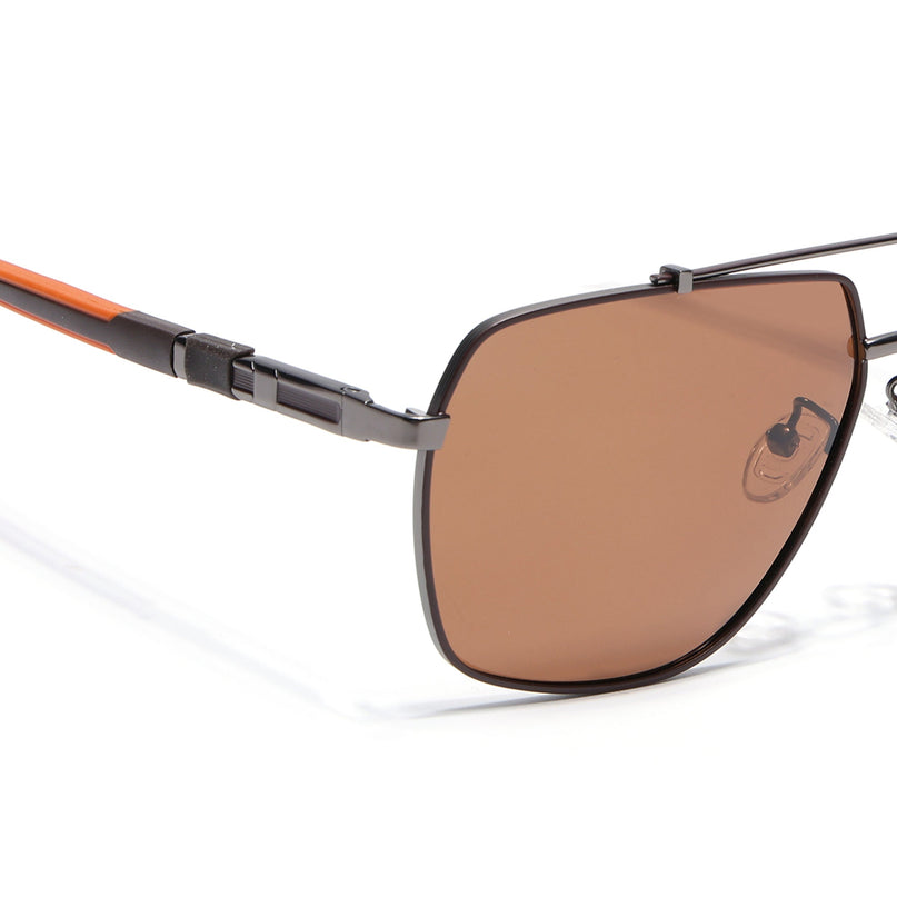 Aviator Polarized Sunglasses for Men & Women (Brown Lens | Brown Frame - SLPMG7228)