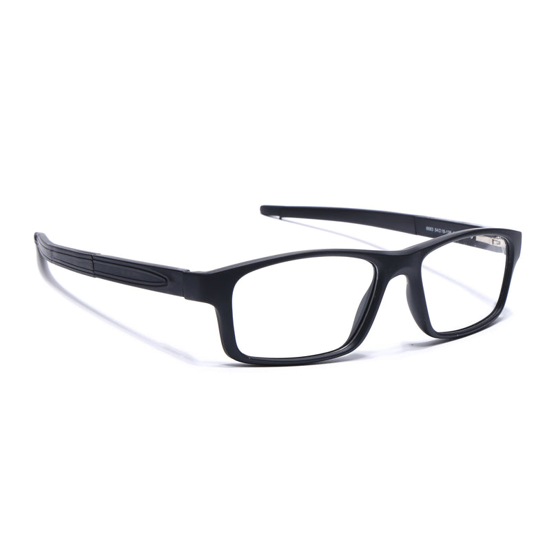 Voyage Active Black Rectangle Eyeglasses for Men & Women - MG5635-C1