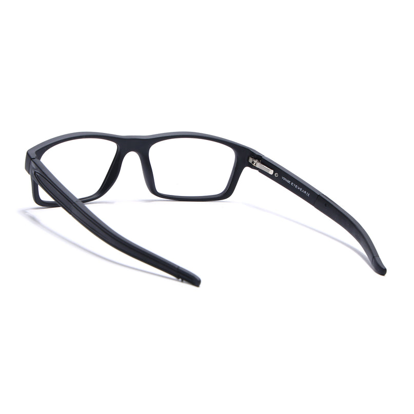 Voyage Active Black Rectangle Eyeglasses for Men & Women - MG5635-C1