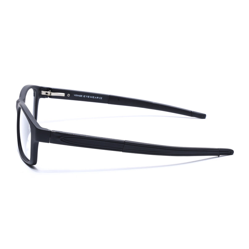 Voyage Active Black Rectangle Eyeglasses for Men & Women - MG5635-C1