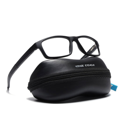 Voyage Active Black Rectangle Eyeglasses for Men & Women - MG5635-C1