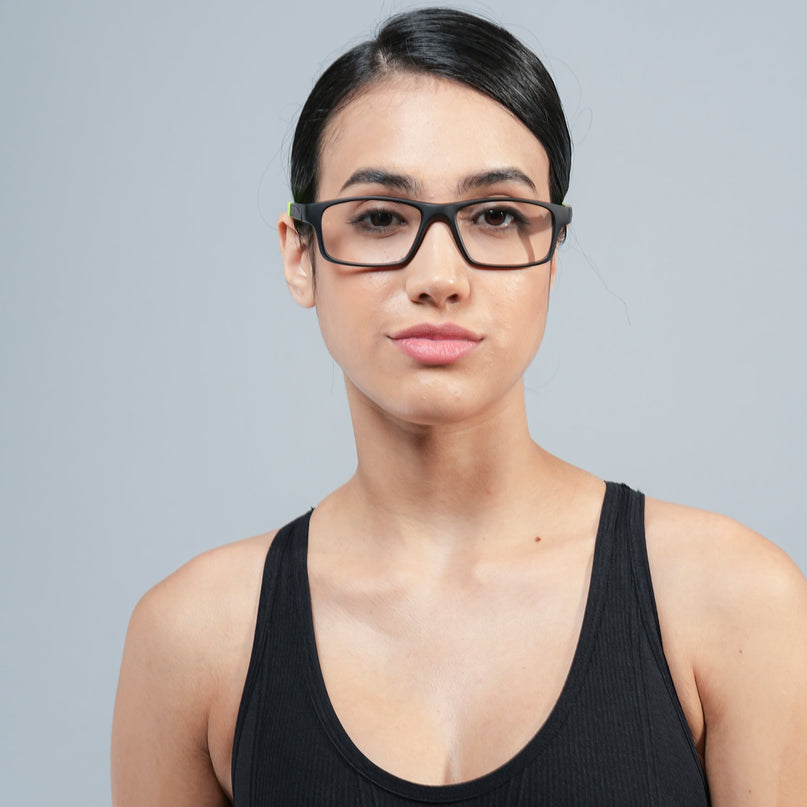 Voyage Active Black Rectangle Eyeglasses for Men & Women - MG5638-C4