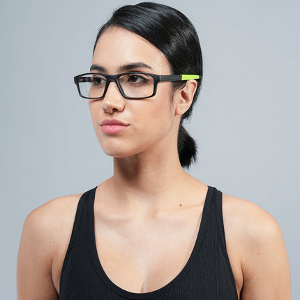 Voyage Active Black Rectangle Eyeglasses for Men & Women - MG5638-C4