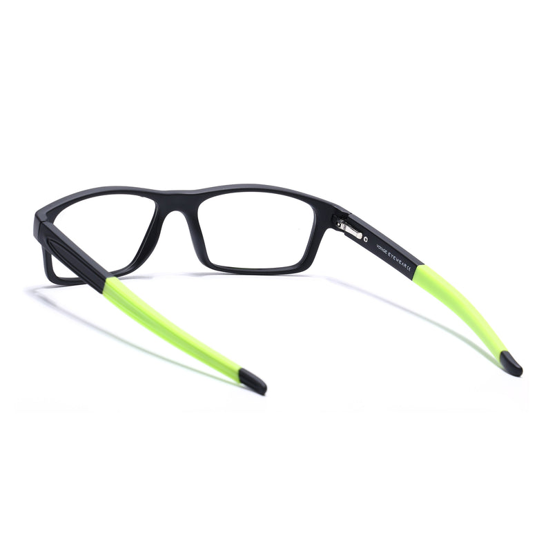 Voyage Active Black Rectangle Eyeglasses for Men & Women - MG5638-C4