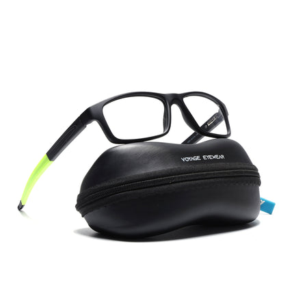 Voyage Active Black Rectangle Eyeglasses for Men & Women - MG5638-C4