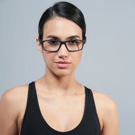 Voyage Active Black Rectangle Eyeglasses for Men & Women - MG5639-C5
