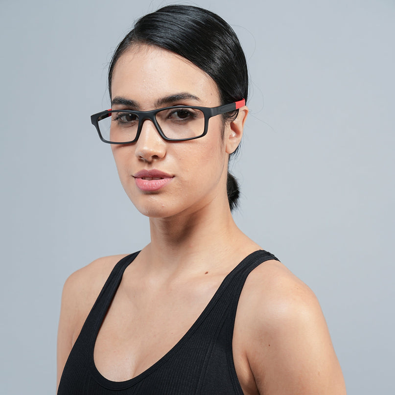 Voyage Active Black Rectangle Eyeglasses for Men & Women - MG5639-C5
