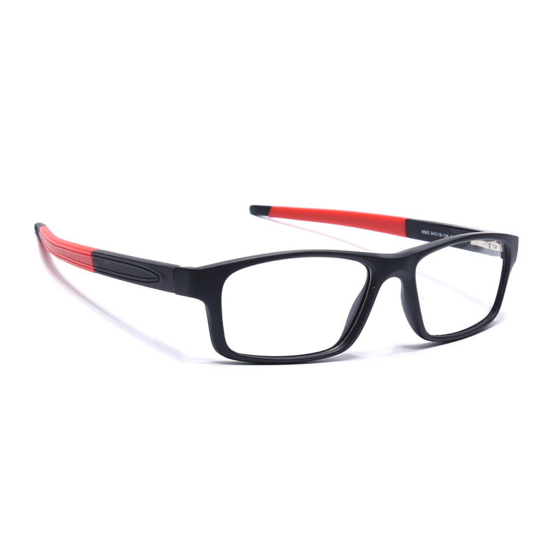 Voyage Active Black Rectangle Eyeglasses for Men & Women - MG5639-C5