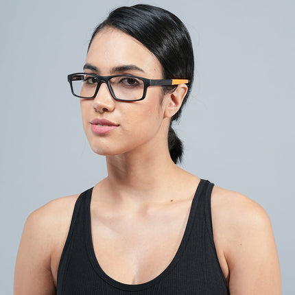 Voyage Active Black Rectangle Eyeglasses for Men & Women - MG5640-C6
