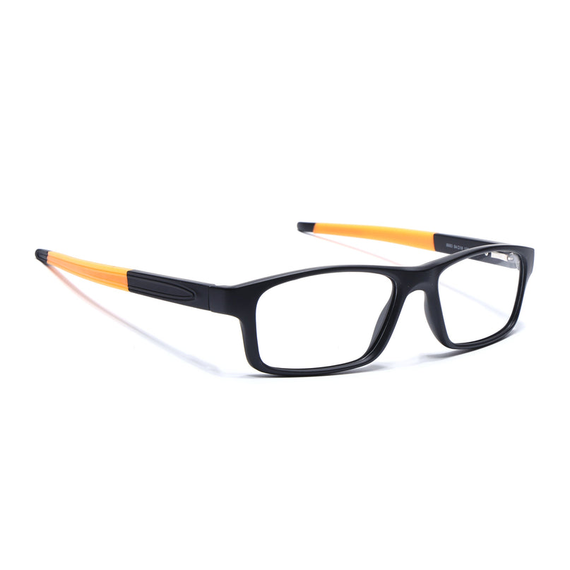 Voyage Active Black Rectangle Eyeglasses for Men & Women - MG5640-C6