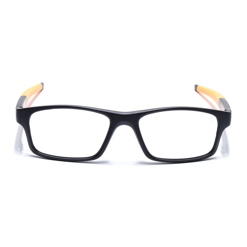 Voyage Active Black Rectangle Eyeglasses for Men & Women - MG5640-C6