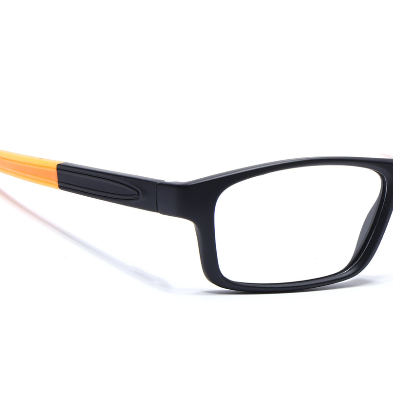 Voyage Active Black Rectangle Eyeglasses for Men & Women - MG5640-C6