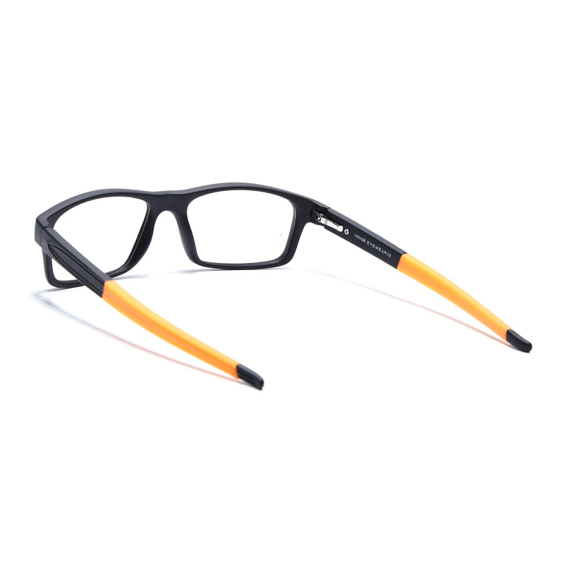 Voyage Active Black Rectangle Eyeglasses for Men & Women - MG5640-C6