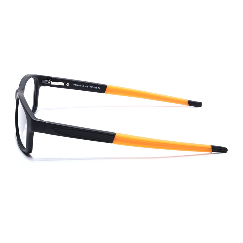 Voyage Active Black Rectangle Eyeglasses for Men & Women - MG5640-C6