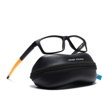 Voyage Active Black Rectangle Eyeglasses for Men & Women - MG5640-C6