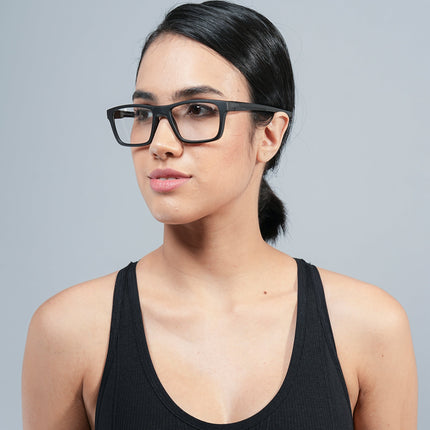 Voyage Active Black Square Eyeglasses for Men & Women - MG5641-C1