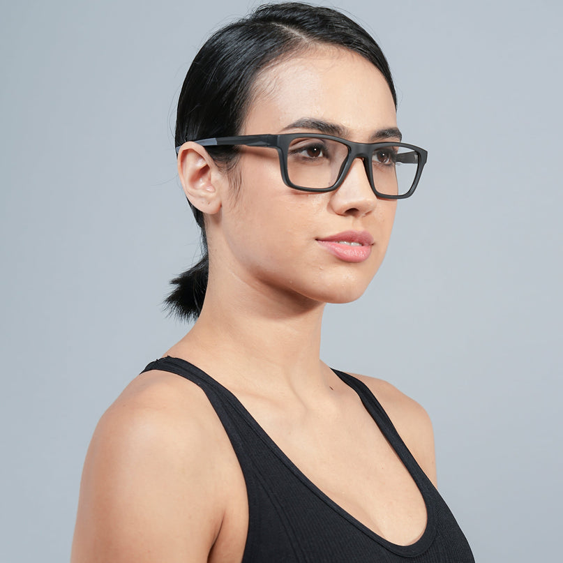 Voyage Active Black Square Eyeglasses for Men & Women - MG5642-C2